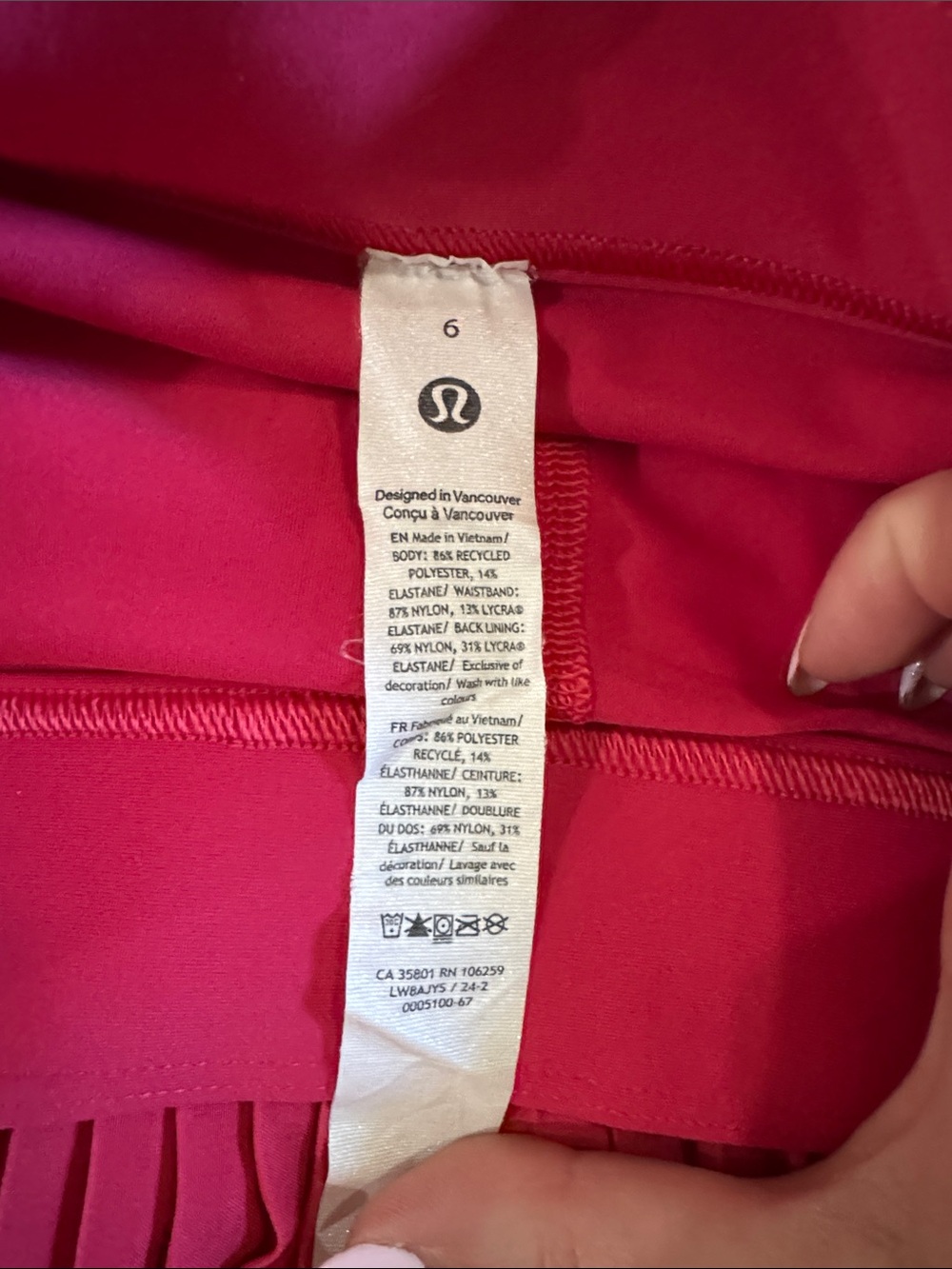 Lululemon Varsity High-Rise Pleated Tennis Skirt Skort in Cherry Mist - Picture 4 of 5